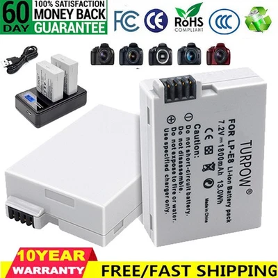 BONACELL 2X LP-E8 Batterie + LCD Dual Ladegerät für Canon Akku EOS 550D 600D 650D 700D DE