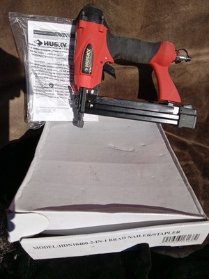 #ad Husky MODEL HDN10400 2 IN ONE BRAD NAILER STAPLER. pneumatic. $29.00
