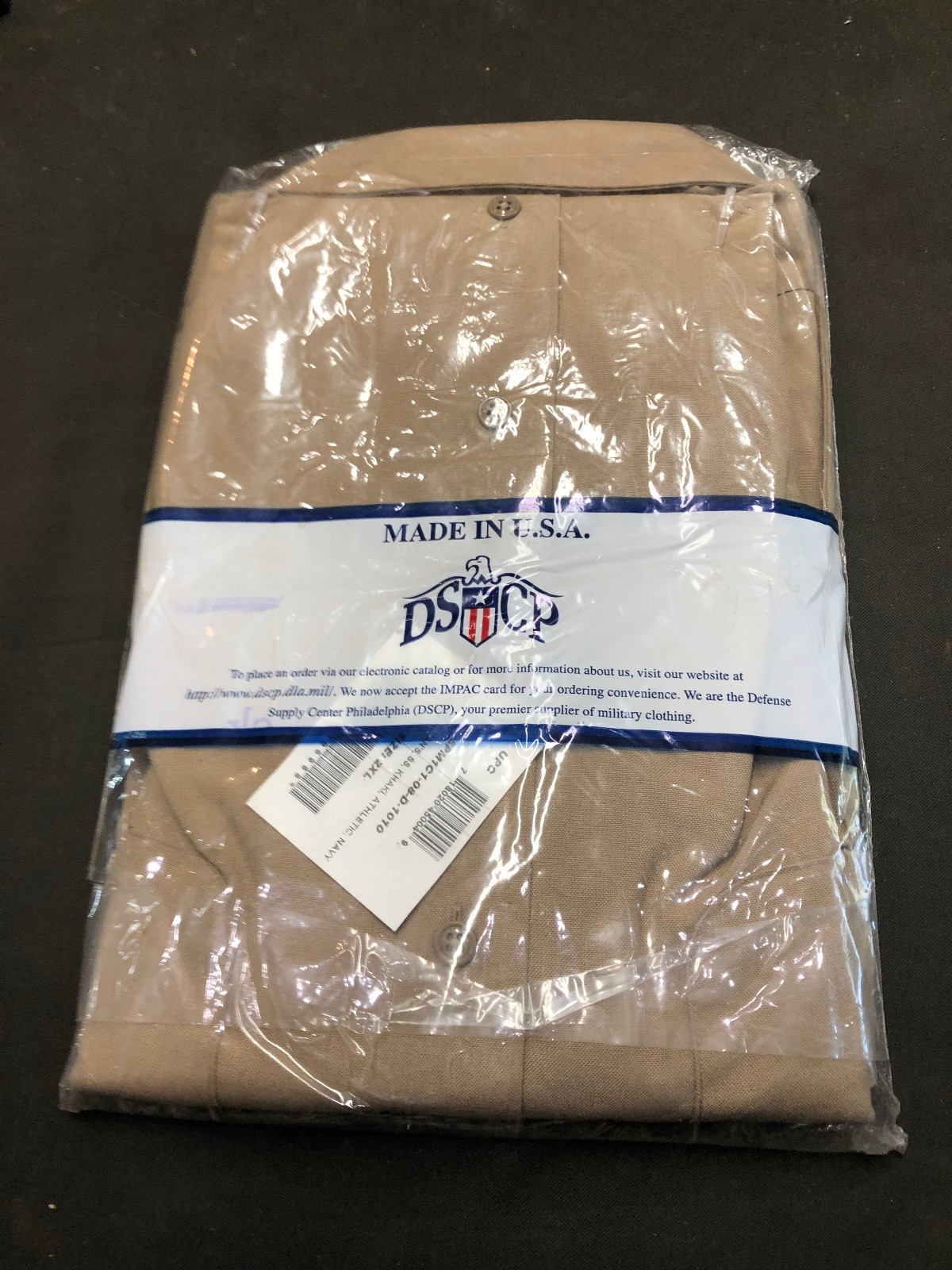 NEW DSCP Quarterdeck US NAVY SS Khaki Service Uniform Shirt Mens 2XL Athletic