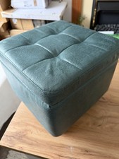 Image of Footstool Cube Faux Leather Ottoman Storage
