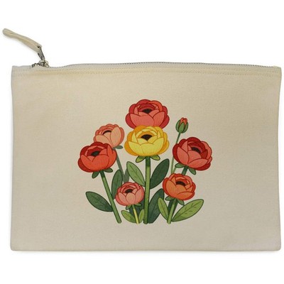 Canvas Clutch/Accessoire-Tasche 'Blühende Ranunkelblumen' (CL00051532)