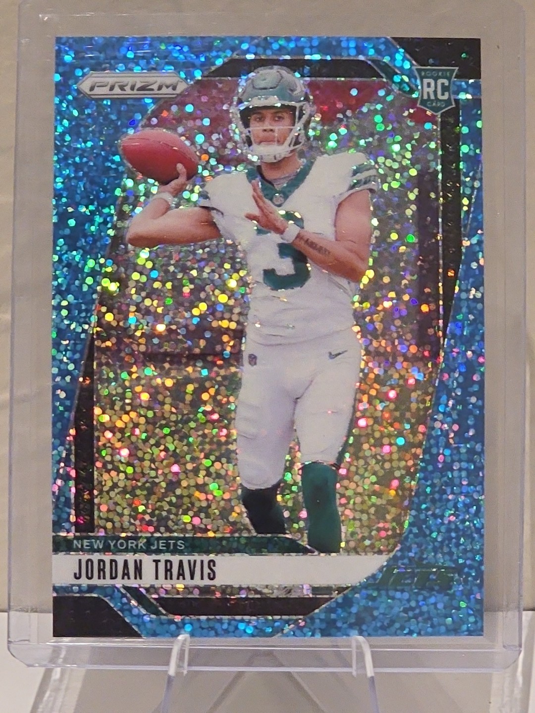 2024 Panini Prizm Rookies Jordan Travis #359 Blue Sparkle Prizm /96 (RC)