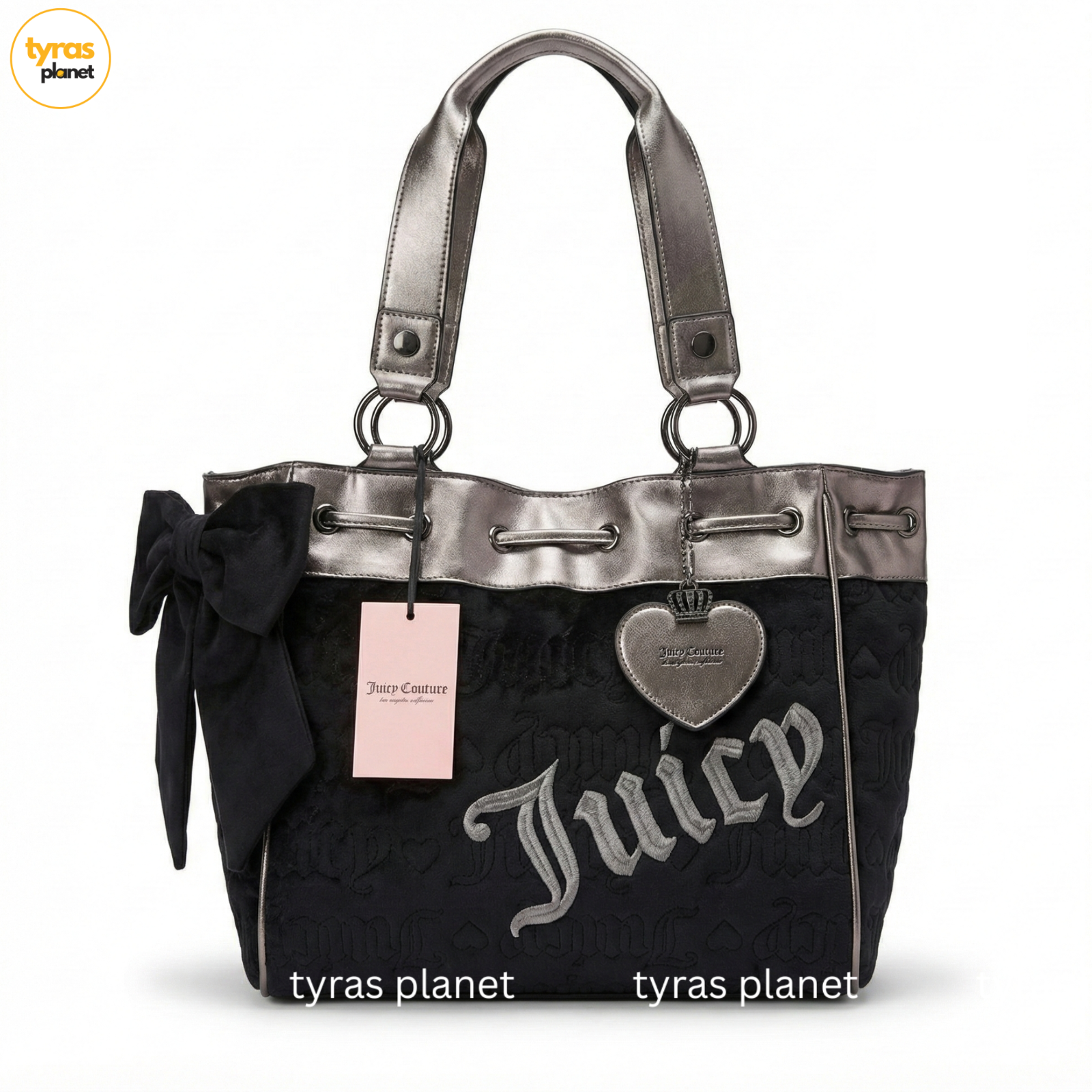 Juicy Couture Day Dreamer Vintage Dreams Tote Bag Black Liquorice/ Gunmetal NWT