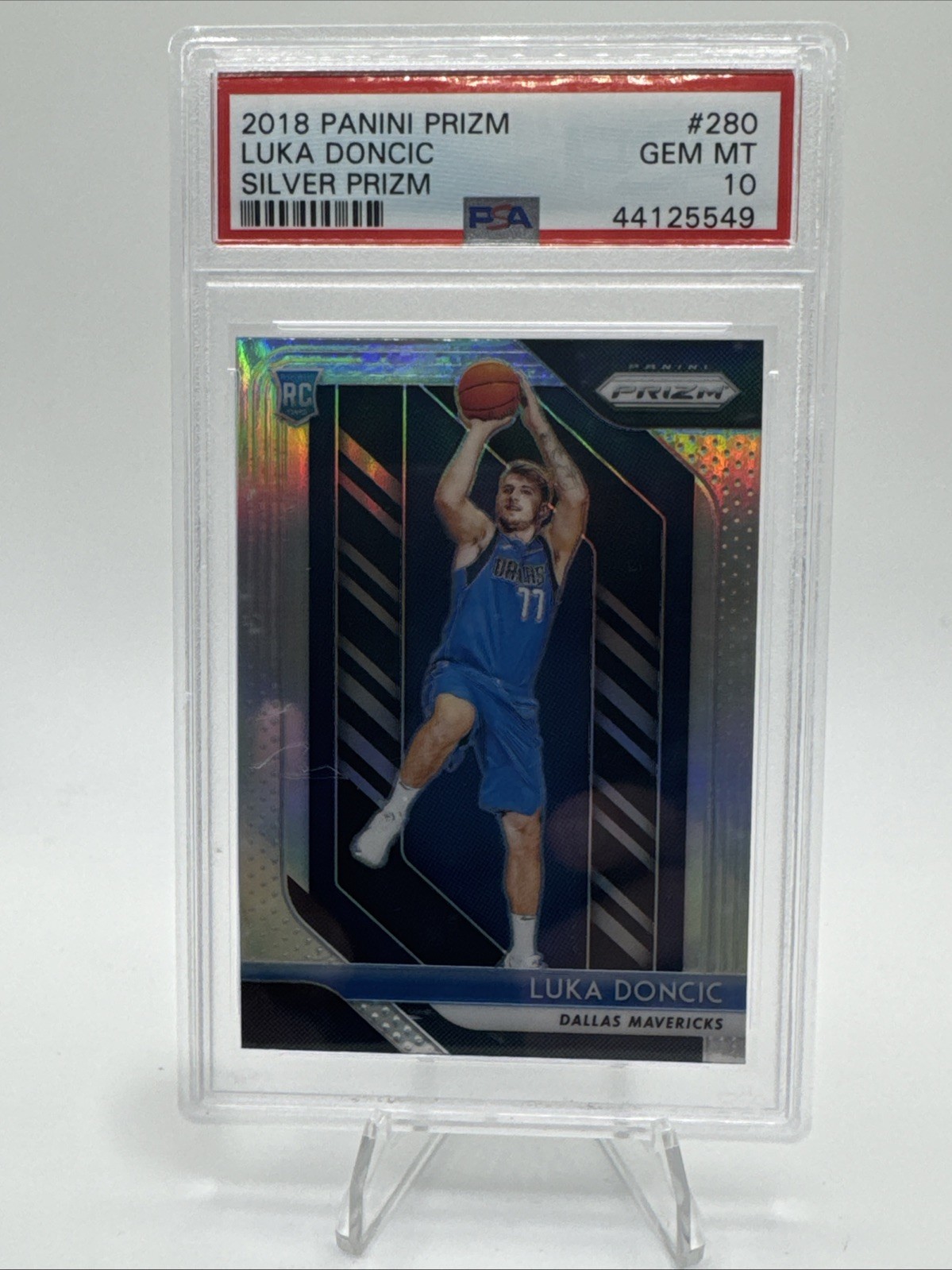 2018 PANINI PRIZM #280 LUKA DONCIC PRIZMS SILVER RC ROOKIE PSA 10