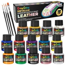 Acrylic Leather and Shoe Paint Kit, 13 Metallic Pearl Set - Sneakers, Bags