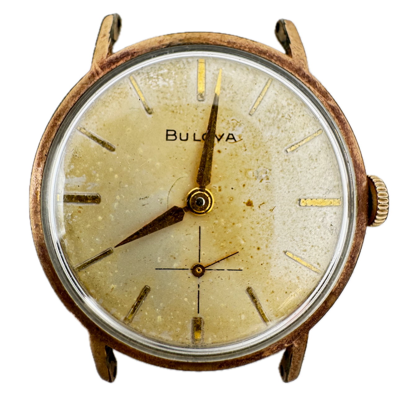 Vintage 32mm Bulova 17 Jewel Men's Mechanical Wristwatch 11AF 10k RGP for Parts