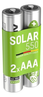2x ANSMANN Solar NiMH Akku Micro AAA 550mAh HR03 1311-0001