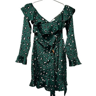 green emerald velvet dress Leopard Lucia Dress – Never Fully Dressed main image 0