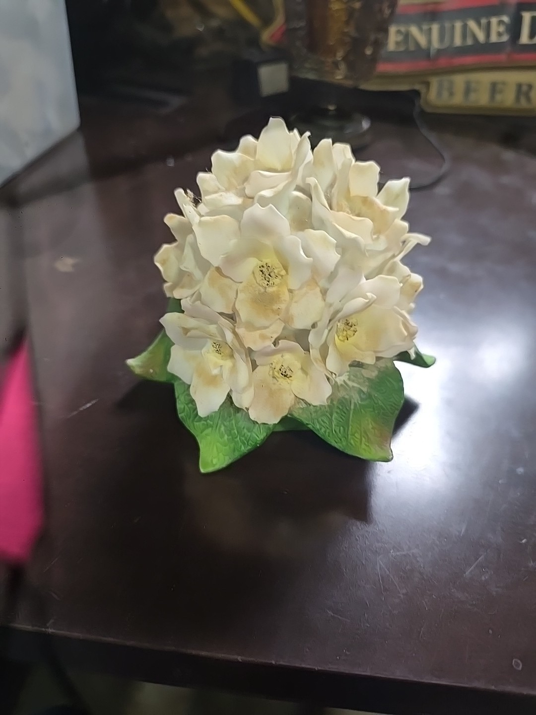 White Porcelain Floral Bouquet-Roses, Carnations