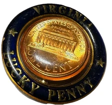 Virginia Lucky Penny State Travel Good Luck Charm Spinner Spinning Keychain