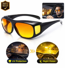 Night Driving Glasses HD Anti Glare Vision Polarized Yellow Lens Tinted Unisexs