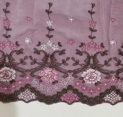 Stretch Floral Red Lace Trim 6.7 Yards for Sewing/Crafts/Lingerie/7.25'' Wide