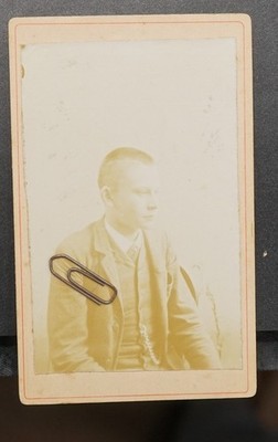 S Foto CDV KAB Portrait junge Jugendlich Bursche Uhrenkette Lot Anzug Kind Jacke