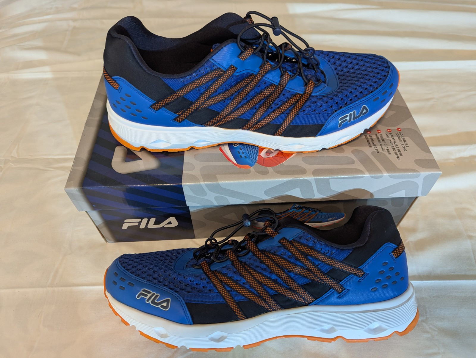 Fila Sorrento Breathable Mesh Athletic Sneakers Shoes Blue & Orange Men\'s‎ SZ 11 Men main image 3