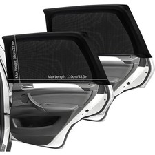 Dehnbarer Auto Sonnenschutz 2 Stück Schwarz Nylon UV Schutz Kinder Sonnenblende