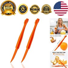 Effortless Citrus Peeling - Modern 2-Pack Orange Peeler Tools for Every Kitchen