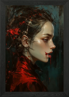 Vampir Frau Portrait gerahmtes Wandbild Poster Leinwanddruck Bild