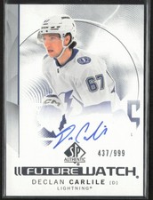 2024-25 UD SP Authentic Declan Carlile 149 Future Watch /999 RC Auto