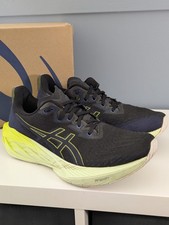 Asics Novablast 4 Black Illuminate Green Men's Running Shoes UK 9 Max Cushion