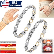 2 NEW Magnetic Bracelet for Women Silver Pain Relief Wristband Jewelry Gift USA