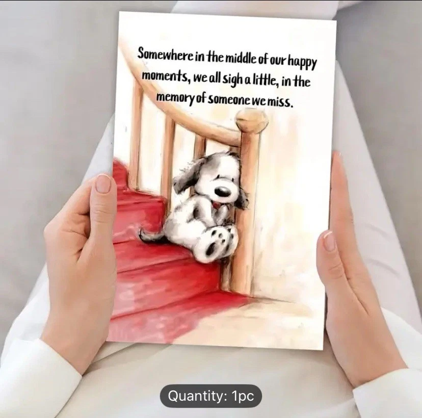 Pet Loss Glossy 5x7 greeting card With Red Envelope. Sealed Blank Inside Dog Cat - Image 2 of 3