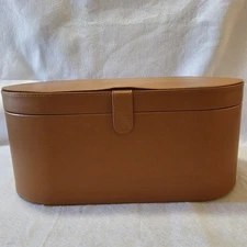 Dyson Airwrap Styler Faux Leather Large Storage Box Brown Traveling Case Only