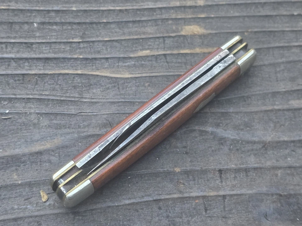 Navaja de Bolsillo Schrade Walden NY De Colección 3 Hojas Madera 3.25" Foto 3 de 4