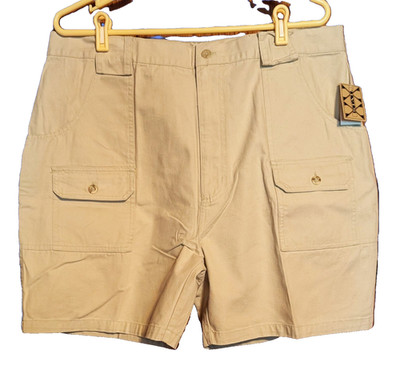 Cargo Shorts Men's STAT New with Tags 38W Tan 6 Pockets 100% Cotton PET RESCUE