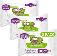 Saline Nose Wipes by Boogie, for Baby  Kids, Face, Hand  Body, Made with Vitam
