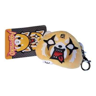 Aggretsuko Sanrio Plush Wallet  Hanger Keychain Clip Coin Bag New With Tag