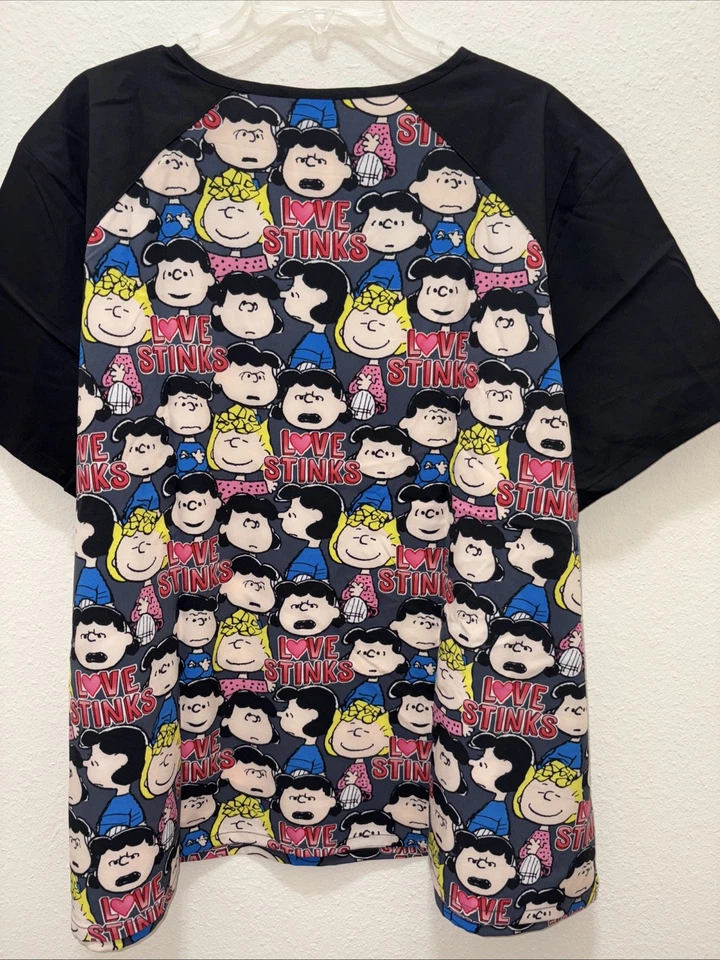 Lucy Cherokee Scrubs Tooniforms Peanuts V Neck Top 2XL New With Tags - Image 4 of 4