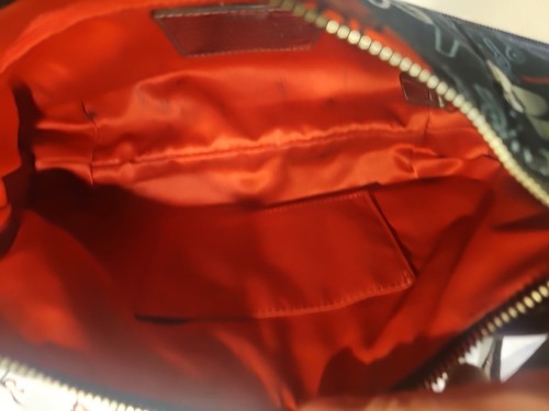 COACH Poppy Signature Large Tote Bag Black Red Silver # G1020-16051 - Picture 6 of 10