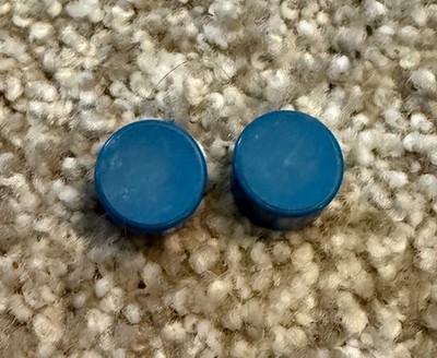 2 Vintage 1/4''  Round Blue Push Button Switch Cap Cover Steampunk Industrial