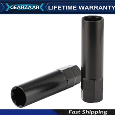 2pcs Black Socket Key Tool for 7 spline Lug Nuts | 19mm, 3/4", 21mm, 13/16" -