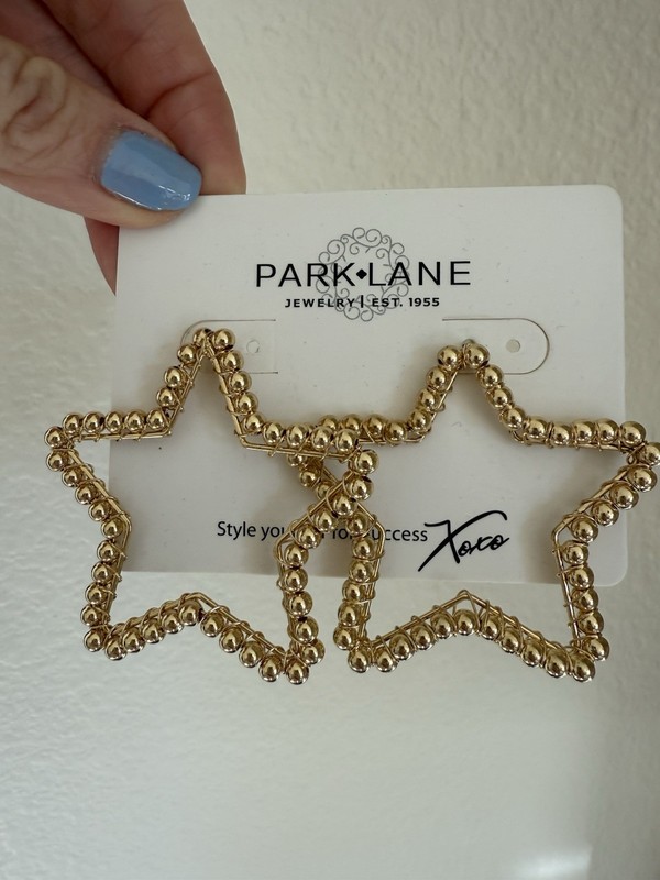 Gold Star Beaded Earrings By Park Lane - NEW!
