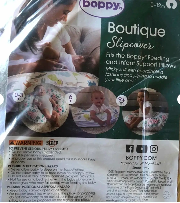 Boppy Boutique Nursing Pillow Cover In Boutique Pastel Animal Stripe Animal New - Image 4 of 4