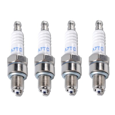 POEFT 10 pièces GY6 50cc 150cc bougies d'allumage, PRO BAT, 2 bougies d'allumage haute performance à 3 électrodes A7TC A7TJC pour GY6 50-125cc cyclomoteur Scooter ATV Quads, orange