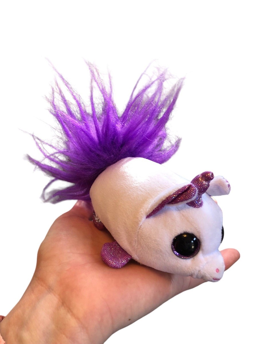 Fuzzee Tails ABRA Pink Unicorn Plush Furry Purple Tail Glitter