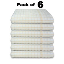 Tea Towel Pack of 6 Terry Premium 100% Cotton Kitchen Towell absorbent 45x65 cm