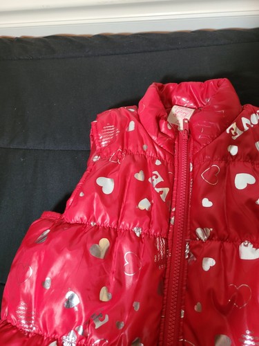 Faded Glory Girls Puffer Red Full Zip Vest Coat Size M (7 - 8) Preowned - Picture 4 of 8