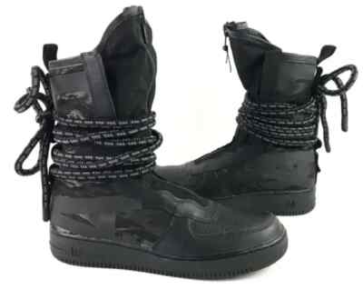 Nike SF Air Force 1 HI Black Sneakers Boots Triple Black AA1128