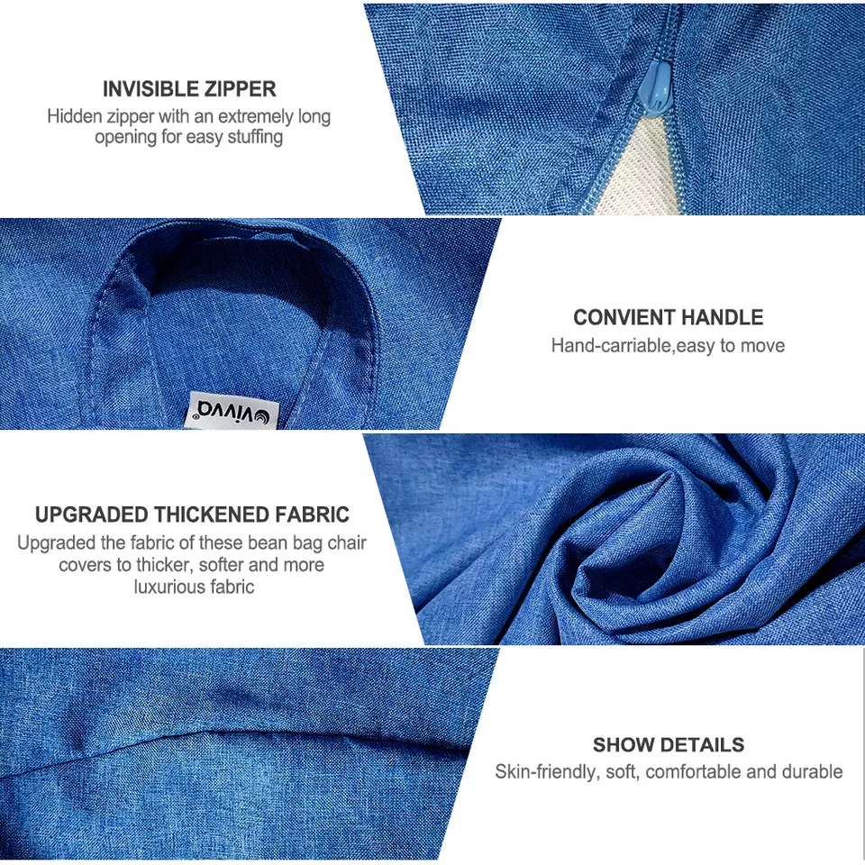 Vivva 100X120CM Extra Large Bean Bag Chairs Adults Couch Lazy Lounger Sofa Cover - image 2 of 4