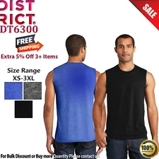 District DT6300 Mens Sleeveless V.I.T. Muscle Crew Neck Stylish Tank Top