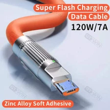 120W 7A Fast Charging Micro USB Cable For Andriod Universal Mobile Phone Alloy S