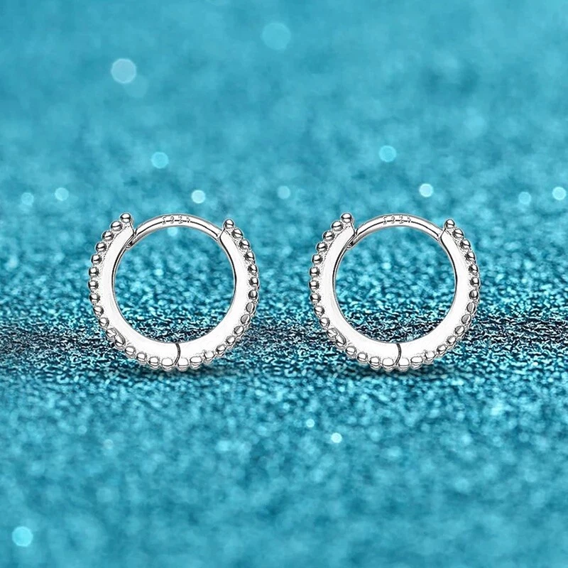 0.14ct Hoop Earrings White Gold Diamond Test Pass Lab-Created VVS1/D/Excellent - Image 4 of 4