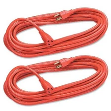 2 x 15' ft Heavy Duty Grounded Orange Extension Power Cord Indoor/Outdoor BN0689