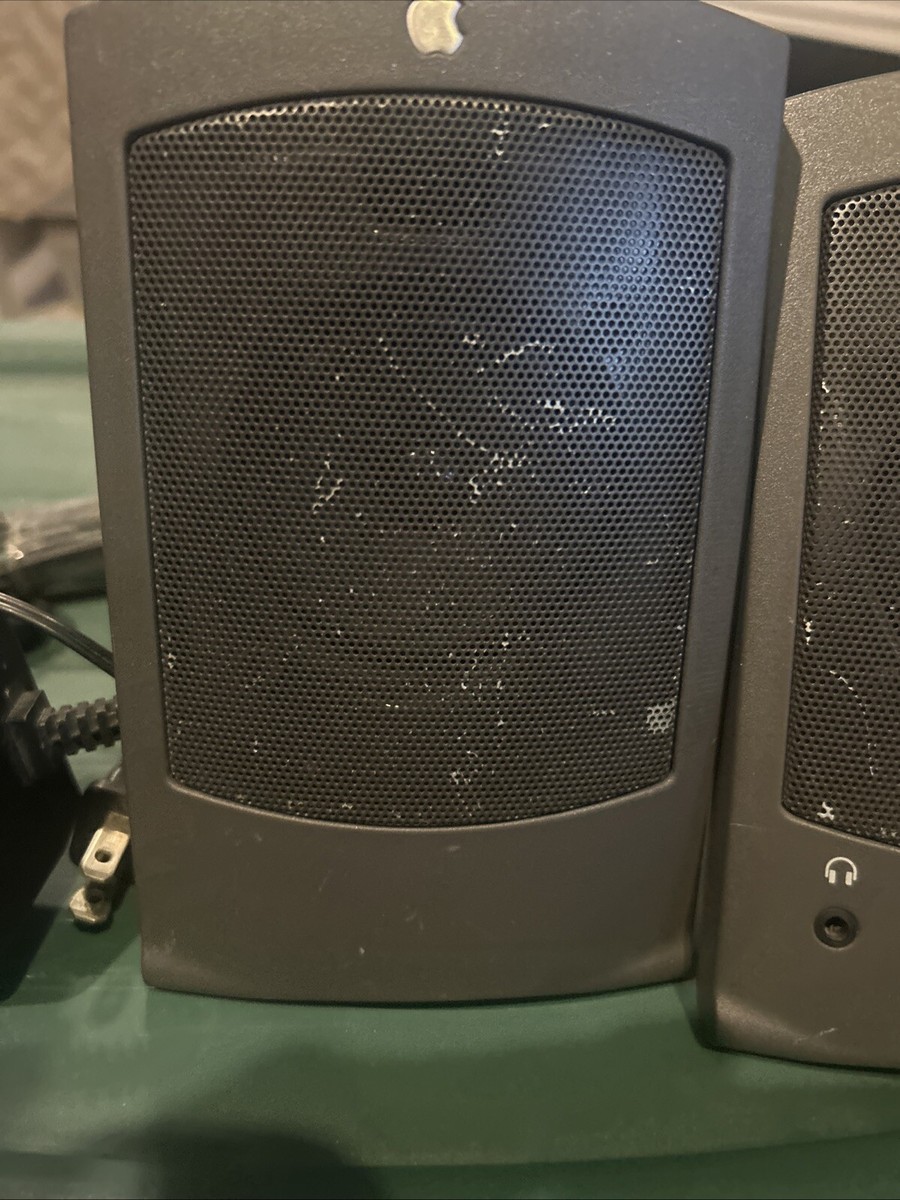 Vintage Apple Design Wired Computer Speakers M2497 Gray 1993