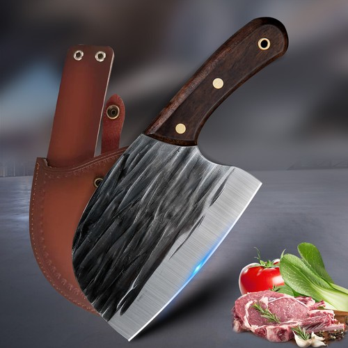 Meat Cleaver Butcher Kitchen Knife Serbian Chef Knife Chopping Bone