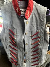pioneer wear 80  s Military Fringe Vest