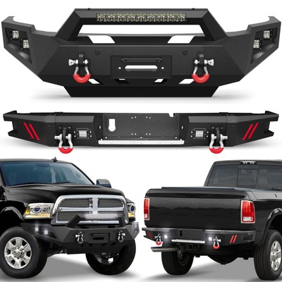 For 2010-2018 Dodge Ram 2500 3500 HD Front / Rear Bumper w/ Skid Plate & Lights